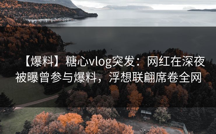 【爆料】糖心vlog突发：网红在深夜被曝曾参与爆料，浮想联翩席卷全网
