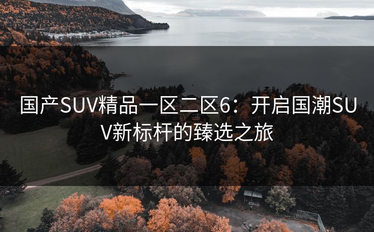 国产SUV精品一区二区6：开启国潮SUV新标杆的臻选之旅